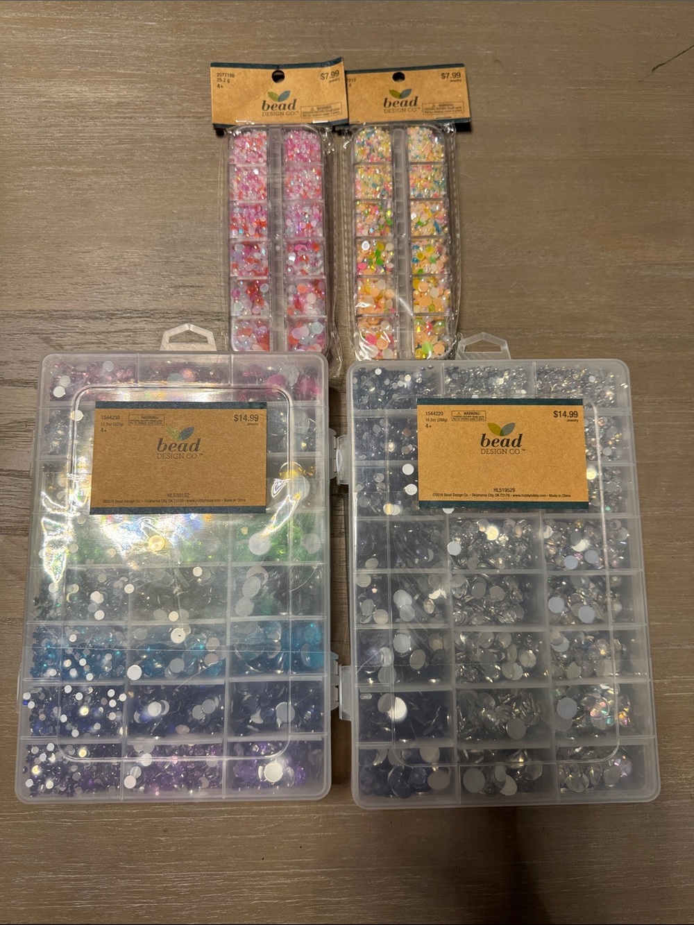 Bead Design Co. Mixed Gem and Sequin Assortment - Pink, Iridescent, Clear